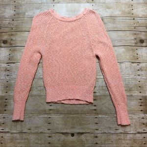 Free People Electric Dreams Crew Neck Sweater Linen Blend In Tangerine